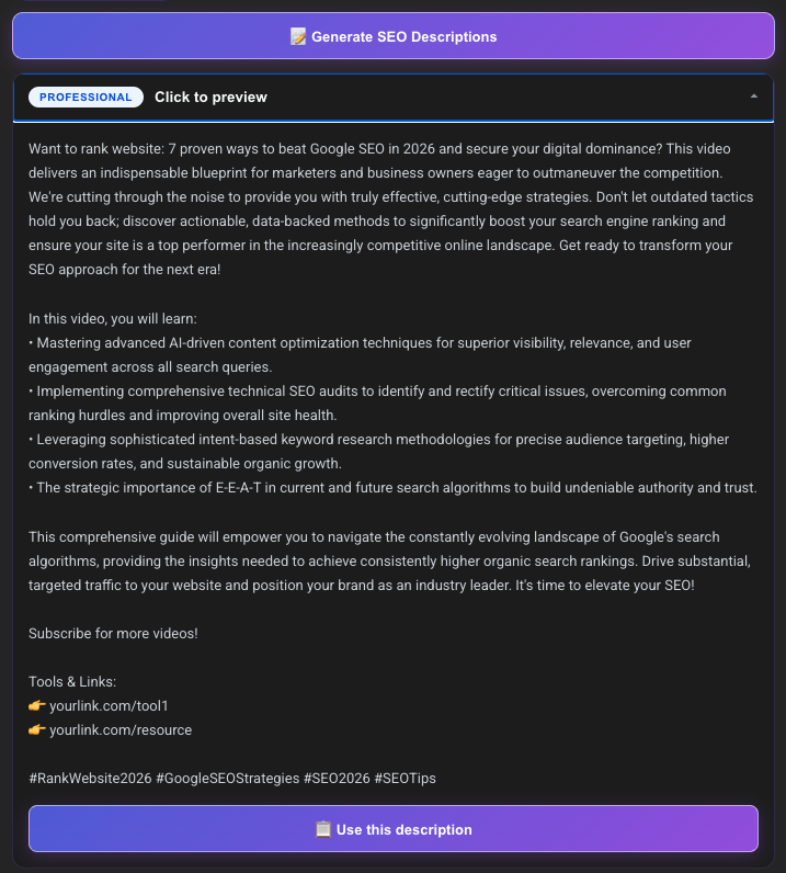 Description Generation